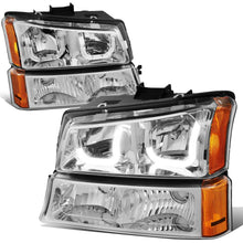 Load image into Gallery viewer, 03-07 Chevrolet Silverado / Avalanche J-Halo LED DRL Headlights Chrome