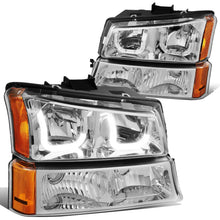 Load image into Gallery viewer, 03-07 Chevrolet Silverado / Avalanche J-Halo LED DRL Headlights Chrome