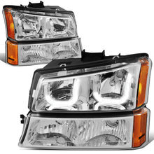 Load image into Gallery viewer, 03-07 Chevrolet Silverado / Avalanche J-Halo LED DRL Headlights Chrome
