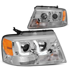 Load image into Gallery viewer, 2004-2008 Ford F-150 LED J-Bar Halo Projector Headlights Chrome