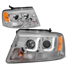 Load image into Gallery viewer, 2004-2008 Ford F-150 LED J-Bar Halo Projector Headlights Chrome