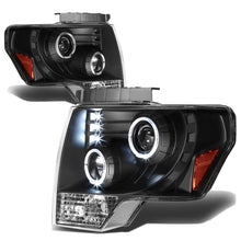 Load image into Gallery viewer, 2009-2014 Ford F-150 LED Halo Projector Headlights - Black Housing