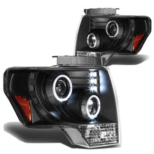 Load image into Gallery viewer, 2009-2014 Ford F-150 LED Halo Projector Headlights - Black Housing