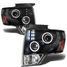 Load image into Gallery viewer, 2009-2014 Ford F-150 LED Halo Projector Headlights - Black Housing