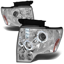 Load image into Gallery viewer, 09-14 Ford F-150 LED Halo Projector Headlights Chrome Housing