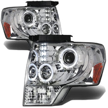Load image into Gallery viewer, 09-14 Ford F-150 LED Halo Projector Headlights Chrome Housing