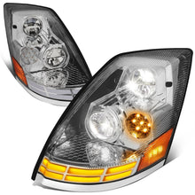 Load image into Gallery viewer, 03-17 Volvo VN VNL VNM VNX LED Switchback Headlights Chrome