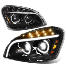 Load image into Gallery viewer, 08-17 Freightliner Cascadia LED Halo Projector Headlights Black