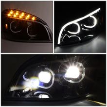 Load image into Gallery viewer, 08-17 Freightliner Cascadia LED Halo Projector Headlights Black