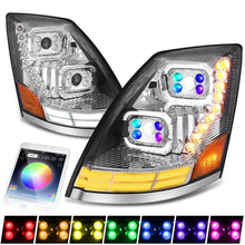 Load image into Gallery viewer, 2004-2018 Volvo VN VNL Full LED RGB DRL Sequential Turn Signal Headlights