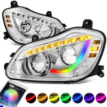 Load image into Gallery viewer, 13-21 Kenworth T680 Full LED Sequential Turn Signal RGB Headlights