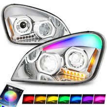 Load image into Gallery viewer, 08-17 Freightliner Cascadia Full LED Halo Projector Headlights Chrome