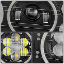 Load image into Gallery viewer, 2018-2023 Volvo VNL/VNR White Halo Ring Headlights - Black