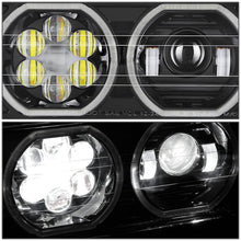 Load image into Gallery viewer, 2018-2023 Volvo VNL/VNR White Halo Ring Headlights - Black