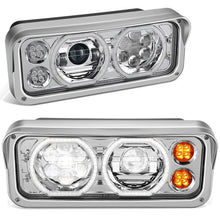 Load image into Gallery viewer, 2018-2023 Volvo VNL/VNR White Halo Ring Chrome Headlights