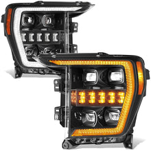 Load image into Gallery viewer, 21-23 Ford F-150 LED Sequential Turn Signal Headlights Black