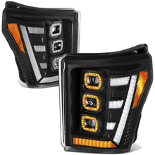 Load image into Gallery viewer, 11-16 Ford F-250/350/450 Super Duty White 3D Light Bar Sequential Headlights
