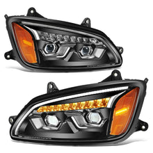 Load image into Gallery viewer, 2008-2017 Kenworth T660 LED Sequential Projector Headlights Black
