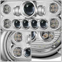 Load image into Gallery viewer, 1967-1987 Peterbilt 359 LED Halo Ring Dual Projector Headlights Chrome