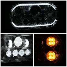 Load image into Gallery viewer, 1967-1987 Peterbilt 359 LED Halo Ring Dual Projector Headlights Chrome