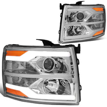 Load image into Gallery viewer, 07-17 Chevrolet Silverado LED DRL Dual LED Headlights Chrome Housing