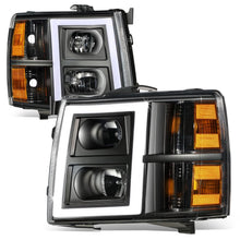 Load image into Gallery viewer, 07-14 Chevrolet Silverado Rectangle LED DRL Headlights Black Housing