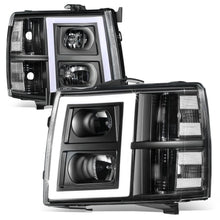 Load image into Gallery viewer, 2007-2014 Chevrolet Silverado Rectangle LED DRL Headlights Black