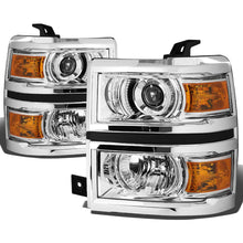 Load image into Gallery viewer, 14-15 Chevrolet Silverado 1500 LED Projector Headlights Chrome