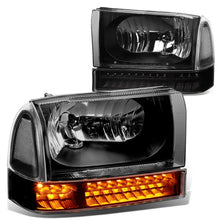 Load image into Gallery viewer, 99-04 Ford F-250/F-350 00-04 Excursion LED DRL Headlights Black/Clear