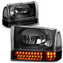 Load image into Gallery viewer, 99-04 Ford F-250/F-350 00-04 Excursion LED DRL Headlights Black/Clear