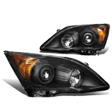 Load image into Gallery viewer, 07-11 Honda CR-V Projector Headlights Black Housing Amber Corner