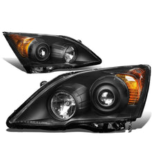 Load image into Gallery viewer, 07-11 Honda CR-V Projector Headlights Black Housing Amber Corner
