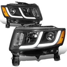 Load image into Gallery viewer, 14-16 Jeep Grand Cherokee Projector Headlights Black Housing Amber