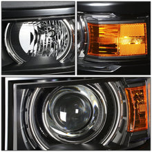 Load image into Gallery viewer, 14-16 Chevy Silverado LED Projector Headlights Black Housing Amber