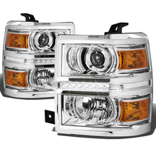 Load image into Gallery viewer, 14-16 Chevrolet Silverado LED Projector Headlights Chrome/Amber
