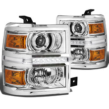 Load image into Gallery viewer, 14-16 Chevrolet Silverado LED Projector Headlights Chrome/Amber