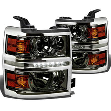 Load image into Gallery viewer, 14-16 Chevrolet Silverado LED Projector Headlights Smoke Housing
