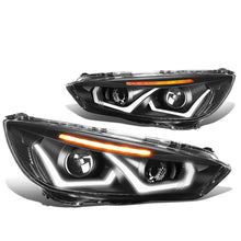 Load image into Gallery viewer, 15-17 Ford Focus LED Dual Halo Projector Headlights - Black Housing