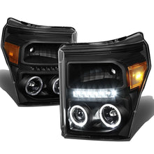 Load image into Gallery viewer, 11-16 Ford F-250 F-350 F-450 F-550 Super Duty LED Halo Projector Headlights