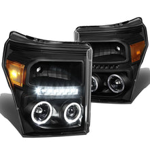 Load image into Gallery viewer, 11-16 Ford F-250 F-350 F-450 F-550 Super Duty LED Halo Projector Headlights
