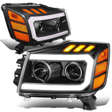 Load image into Gallery viewer, 2004-2015 Nissan Titan/Armada 3D LED DRL Projector Headlights Black