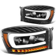 Load image into Gallery viewer, 06-09 Dodge Ram LED DRL Projector Headlights Black/Amber