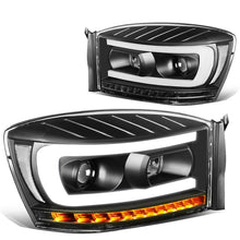 Load image into Gallery viewer, 06-09 Dodge Ram LED DRL Projector Headlights Black Housing Clear Corner