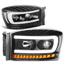 Load image into Gallery viewer, 06-09 Dodge Ram LED DRL Projector Headlights Black Housing Clear Corner