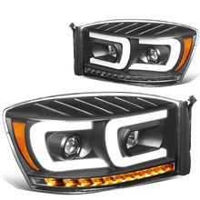 Load image into Gallery viewer, 06-09 Dodge Ram Projector Headlights w/ LED DRL Black Housing