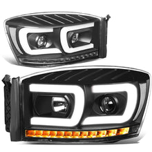 Load image into Gallery viewer, 06-09 Dodge Ram Dual LED DRL Projector Headlights Black/Clear