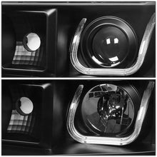 Load image into Gallery viewer, 07-13 GMC Sierra LED U-Bar Halo Projector Headlights Black Housing