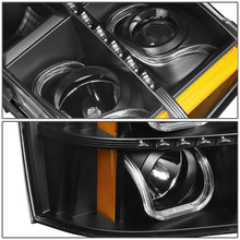 Load image into Gallery viewer, 07-13 GMC Sierra LED U-Bar Halo Projector Headlights Black Housing