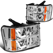 Load image into Gallery viewer, 07-13 GMC Sierra L-Bar Halo Projector Headlights Chrome Housing