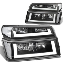 Load image into Gallery viewer, 04-12 Chevrolet Colorado LED DRL Headlights Black Housing Clear Corner